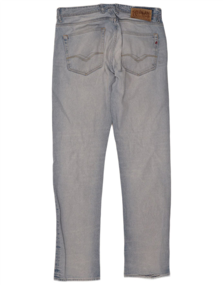 Replay Herren Straight Jeans W32 L33 Blau