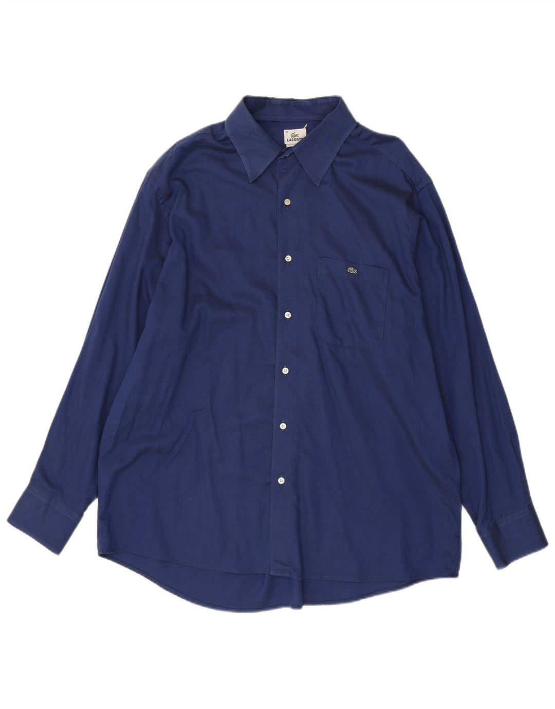 Lacoste Herrenhemd Größe 46 2XL Blaue Baumwolle