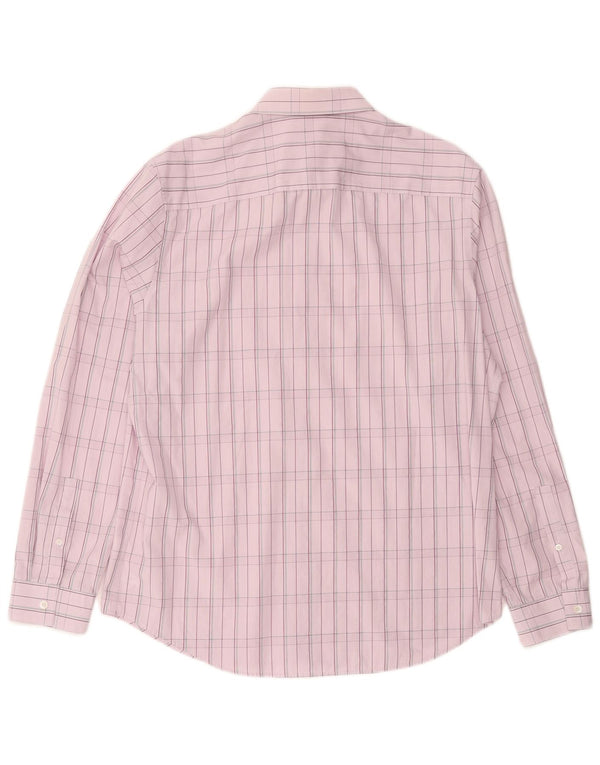 CALVIN KLEIN Mens Shirt Large Pink Check Cotton