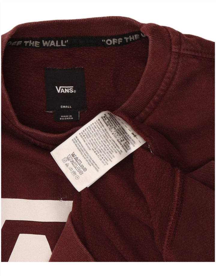 Vans Herren-Sweatshirt mit Grafik, Größe S, Burgunderrot, Baumwolle