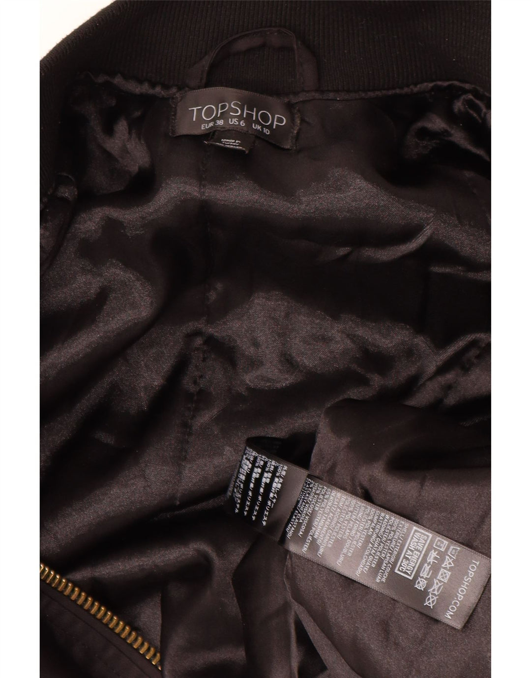 Topshop Damen-Bomberjacke in Übergröße, Gr. 10, Größe S, Schwarz, Polyester