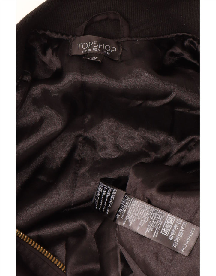 Topshop Damen-Bomberjacke in Übergröße, Gr. 10, Größe S, Schwarz, Polyester