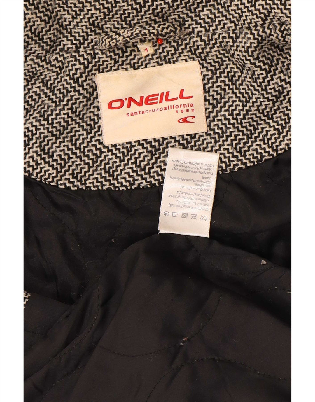 O'Neill Damen Pea Coat UK 12 Mittelgraues geometrisches Polyester