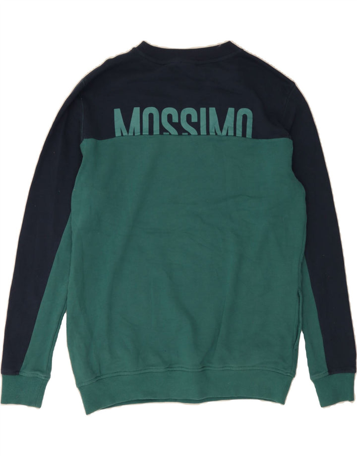 MOSSIMO Mens Sweatshirt Jumper Small Green Colourblock Cotton Vintage Mossimo and Second-Hand Mossimo from Messina Hembry 