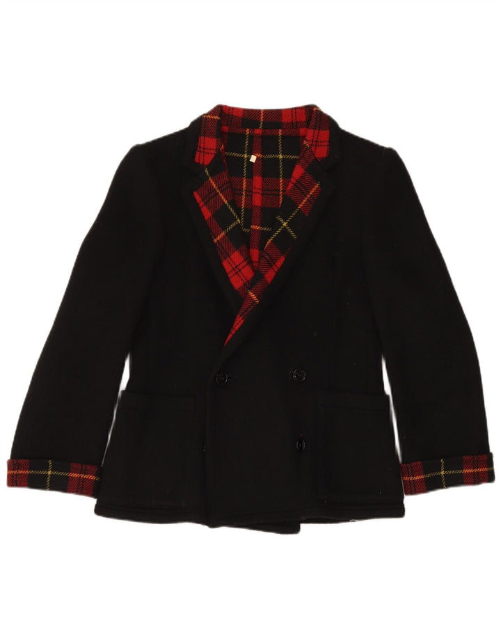 Vintage Damen Zweireihige Blazerjacke IT 42 Medium Black Check