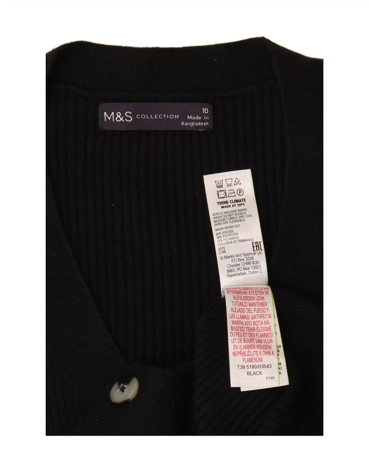 Marks & Spencer Damen-Cardigan-Pullover UK 10 Small Schwarze Viskose