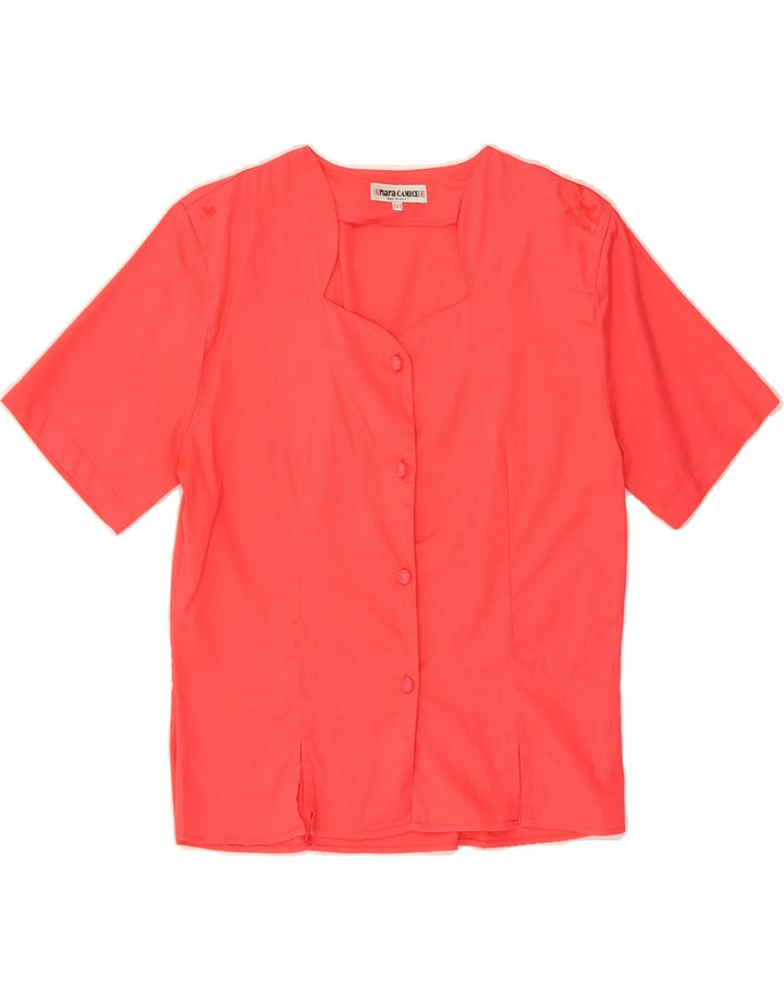 ENARA CAMICECE Womens Short Sleeve Blouse Top UK 14 Medium Pink Vintage Enara Camicece and Second-Hand Enara Camicece from Messina Hembry 