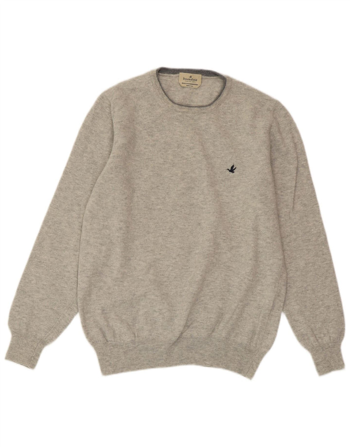 BROOKSFIELD Damen Pullover mit Rundhalsausschnitt IT 52 2XL Graue Wolle