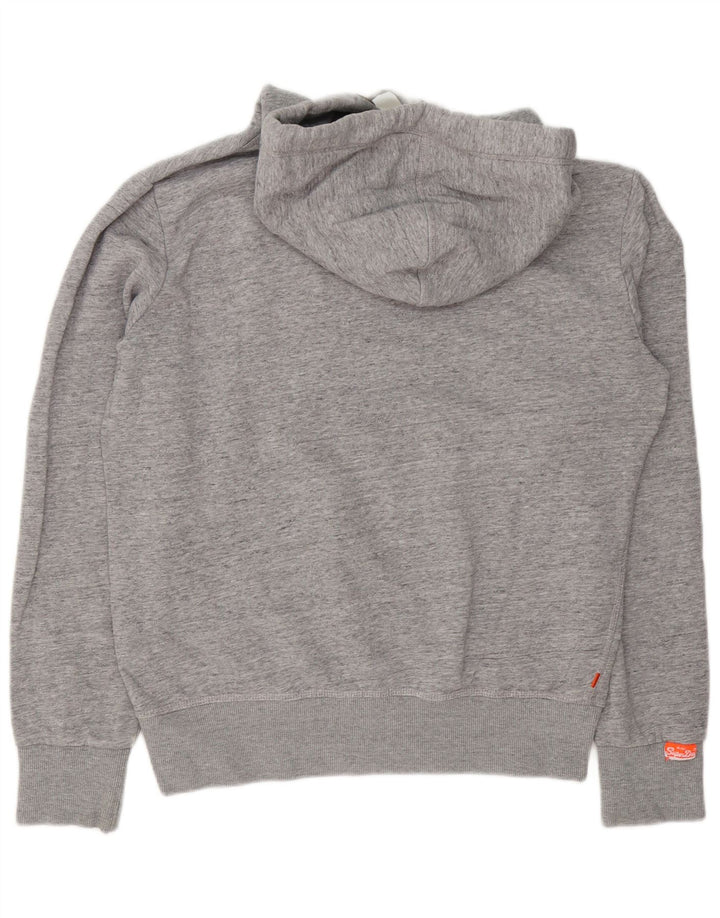 Superdry Herren-Kapuzenpullover, groß, grau gesprenkelte Baumwolle