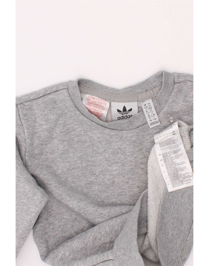 Adidas Jungen Sweatshirt Pullover 2-3 Jahre graue Baumwolle