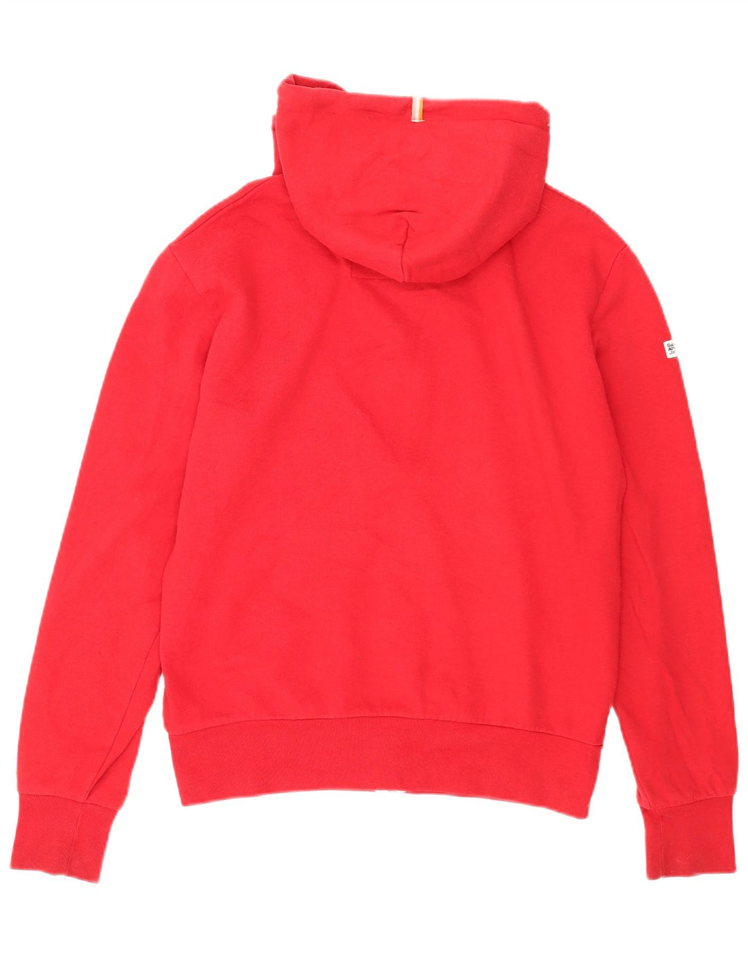 Superdry Herren-Kapuzenpullover mit Reißverschluss, mittelrote Baumwolle