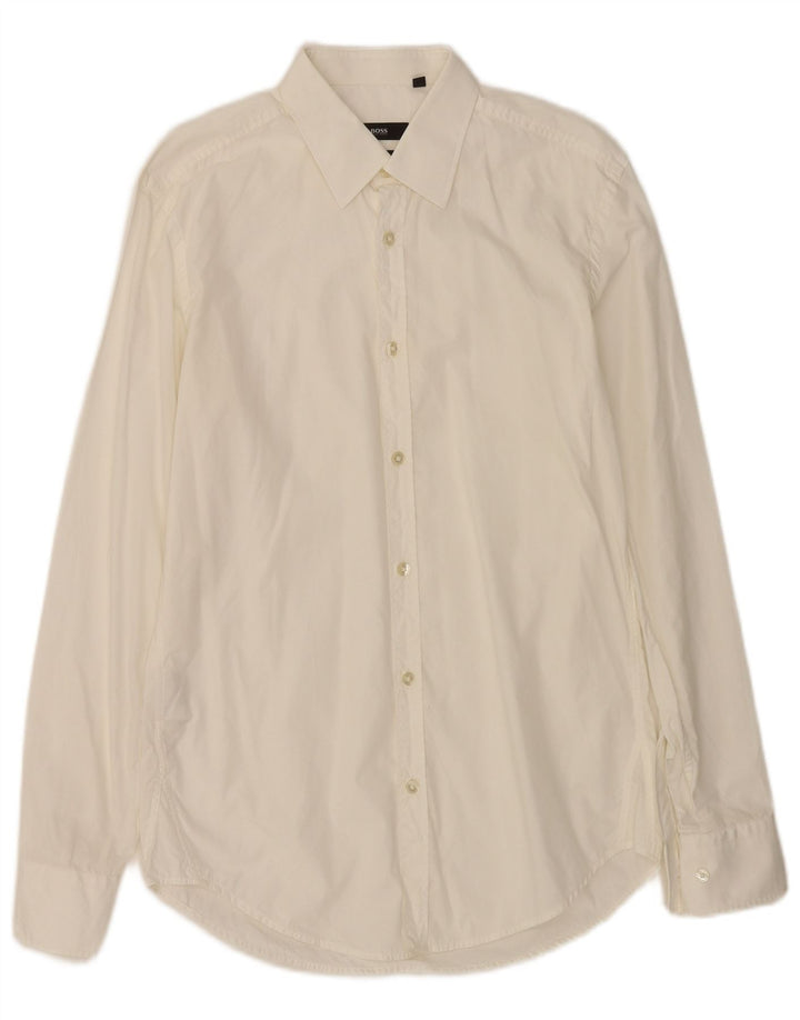 Hugo Boss Herren Slim Fit Hemd Größe 38 15 Mittelweiße Baumwolle