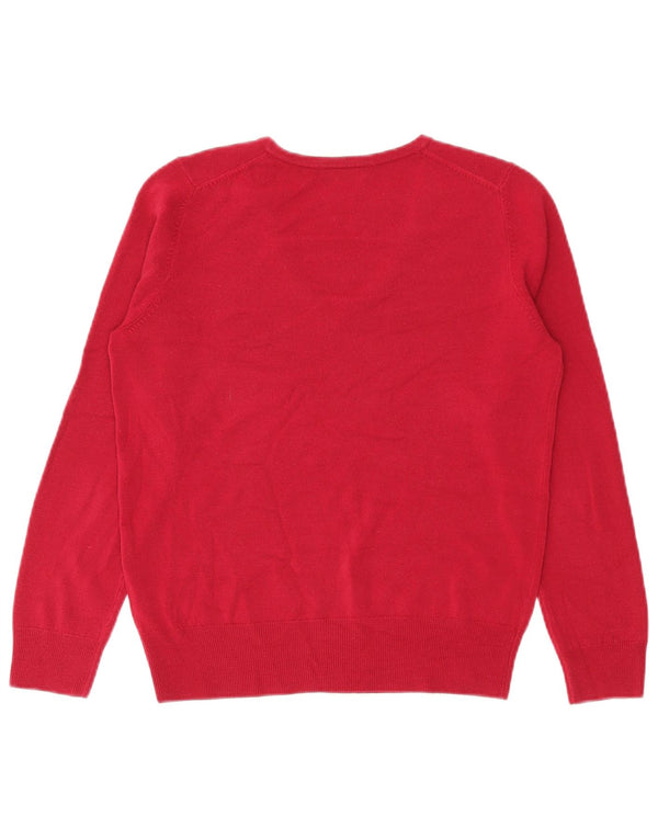 Marks & Spencer Damen-Pullover mit V-Ausschnitt, UK 12, Mittelrosa, Acryl