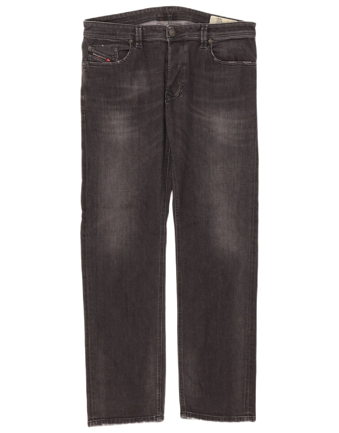 Diesel Herren Larkee Regular Straight Jeans W38 L32 Graue Baumwolle