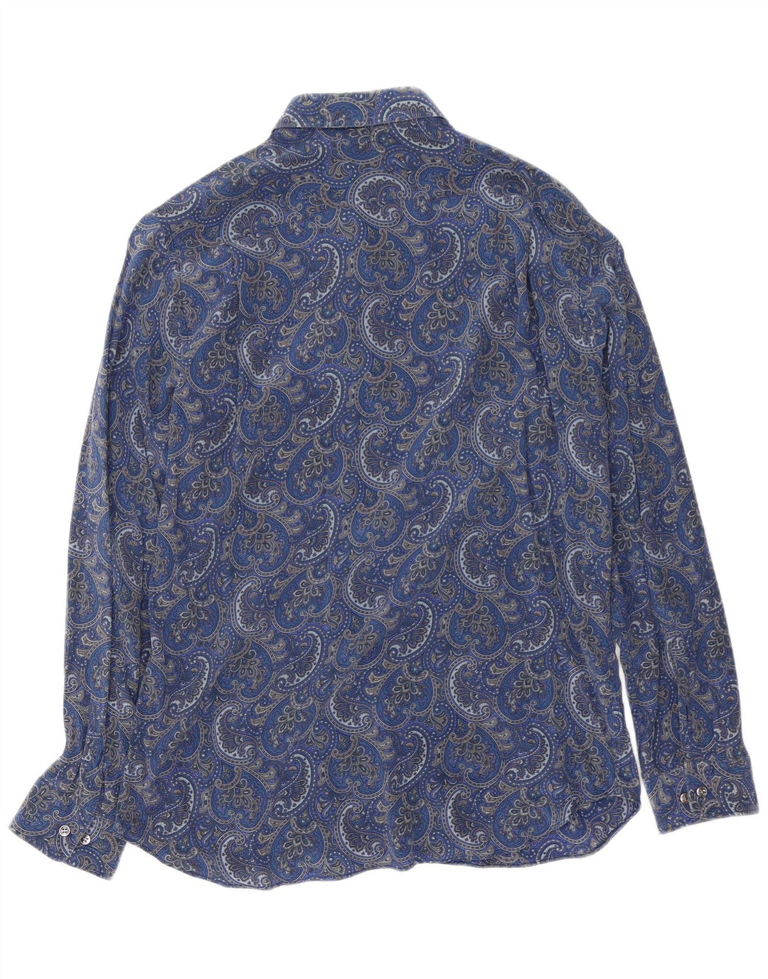 Vintage Herrenhemd Größe 41 16 Große blaue Paisley-Seide