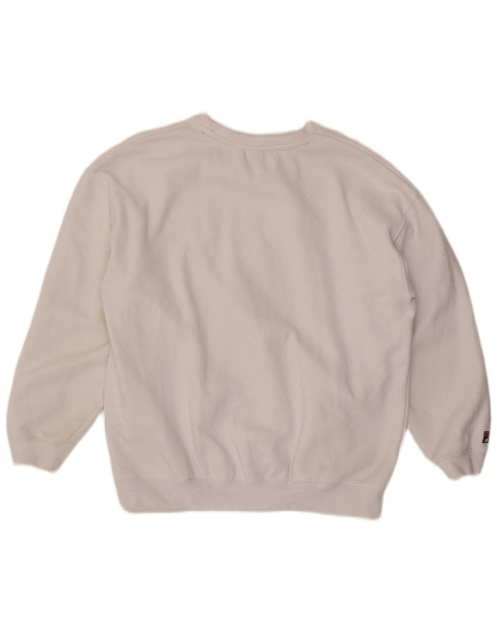 Fila Herren-Sweatshirt mit Grafik, groß, aus weißer Baumwolle
