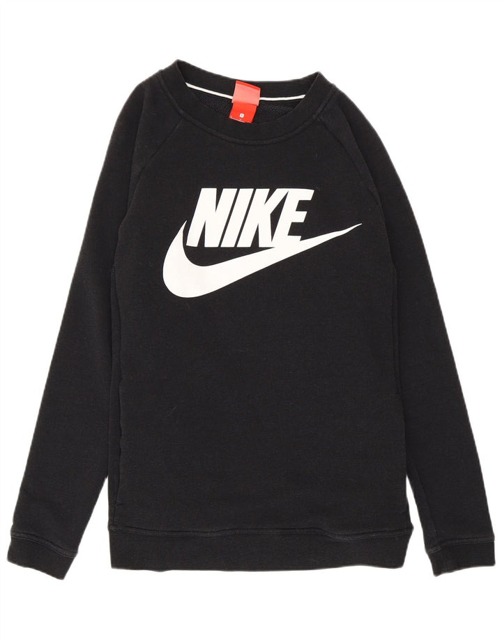Nike Damen-Sweatshirt mit grafischem Print, Gr. 10, Größe S, Schwarz, Baumwolle