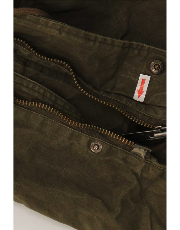 Bomboogie Herren-Parka mit Kapuze, UK 42, XL, Khaki, Baumwolle