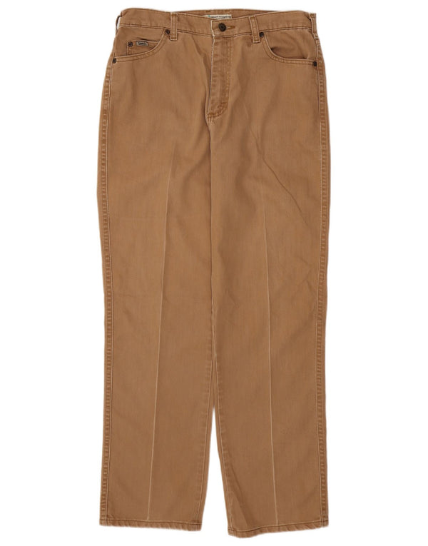 LEE Damen Relaxed Fit Straight Jeans US 10 Large W30 L31 Beige Baumwolle