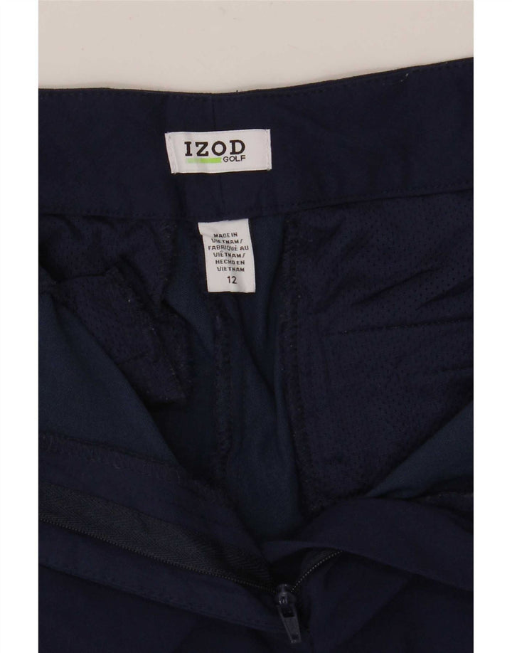 Izod Damen Chinoshorts US 12 Large W34 Marineblau Rayon