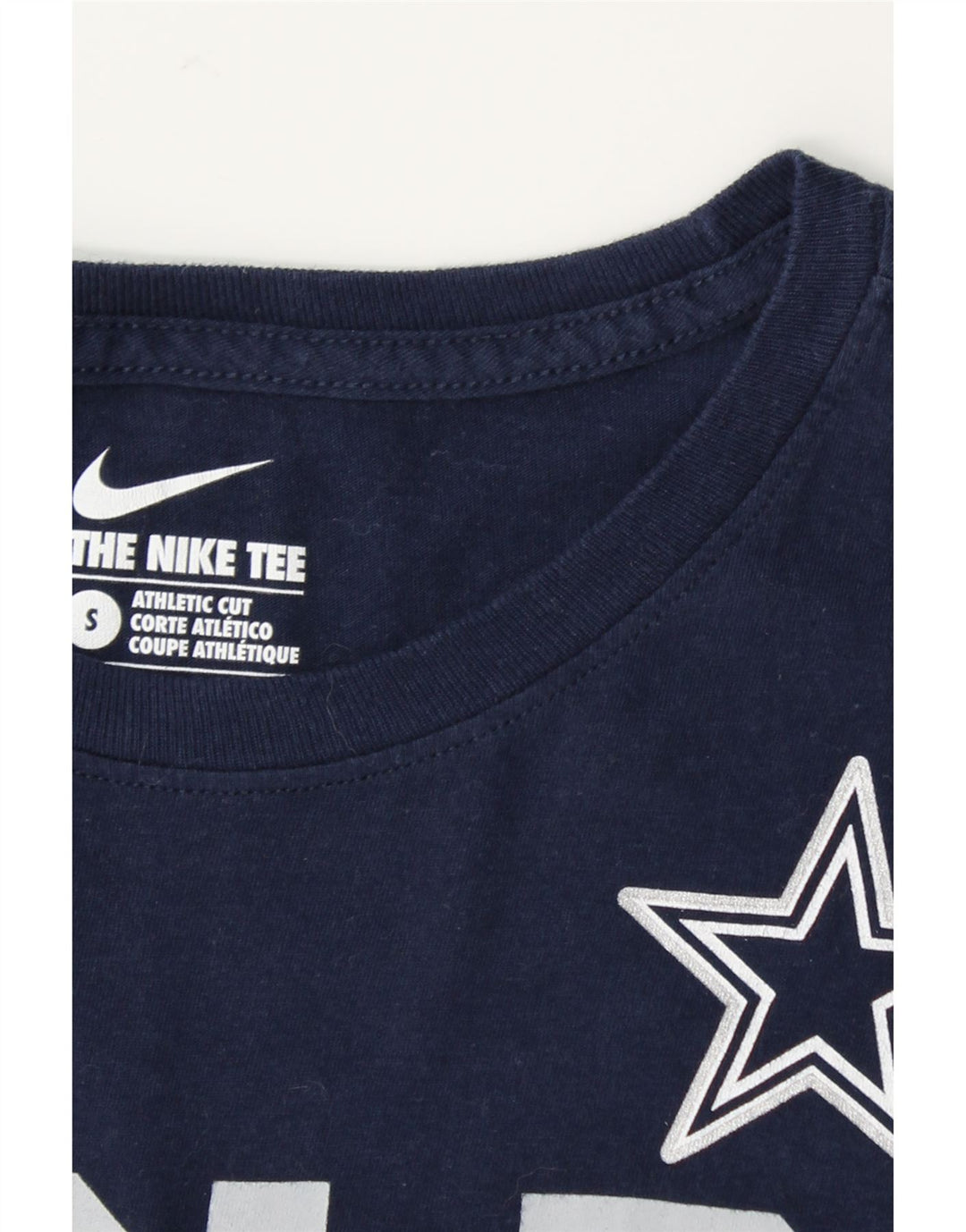NIKE Mens Athletic Cut Graphic T-Shirt Top Small Navy Blue Vintage Nike and Second-Hand Nike from Messina Hembry 