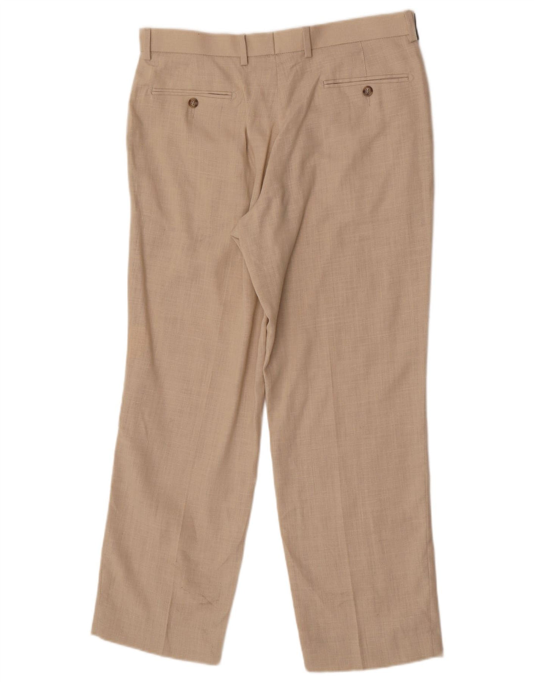 Gerade Herren-Anzughose von Marks & Spencer, W34, L29, Beige, Leinen