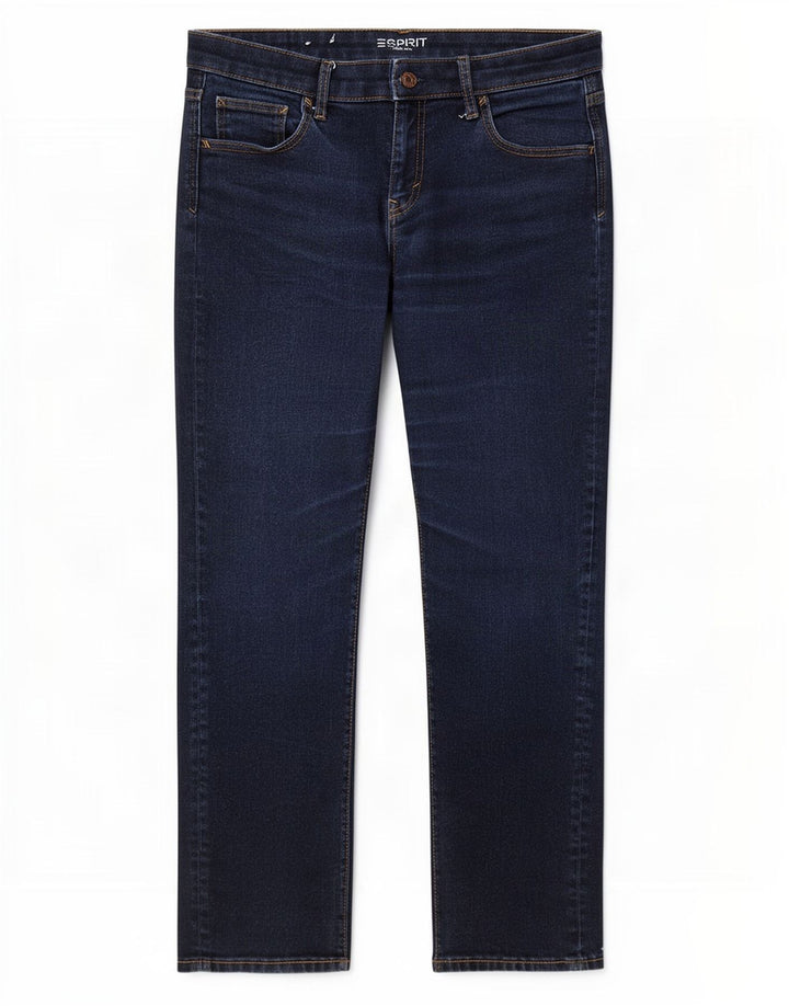 Esprit Damen Straight Jeans W30 L30 Marineblau Baumwolle
