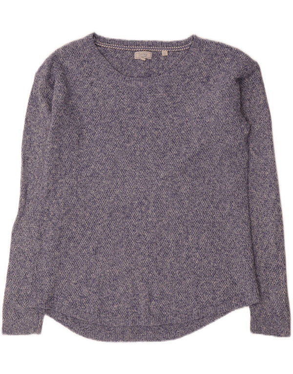 Fat Face Damen-Pullover, übergroß, U-Boot-Ausschnitt, Gr. 10, Größe S, Blau, Baumwolle