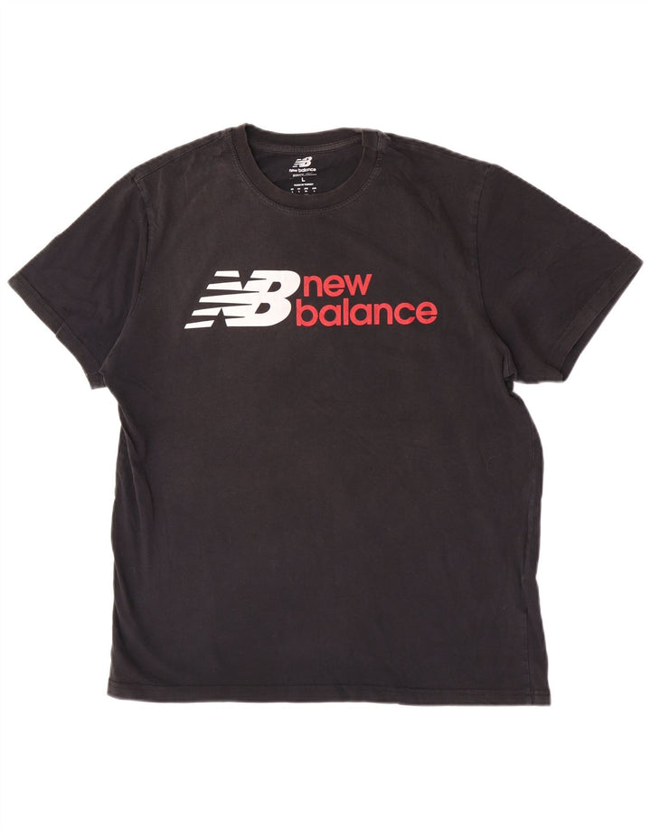 New Balance Herren-T-Shirt mit Grafik, Größe L, Schwarz