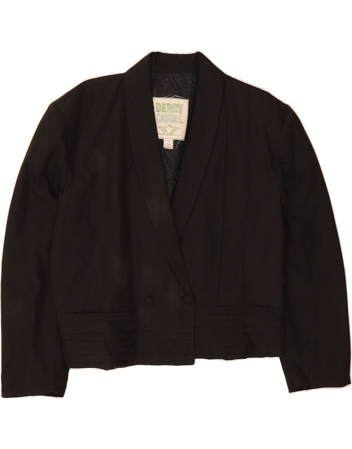 VINTAGE Womens Oversized Double Breasted Blazer Jacket UK 14 Medium  Black Vintage Vintage and Second-Hand Vintage from Messina Hembry 