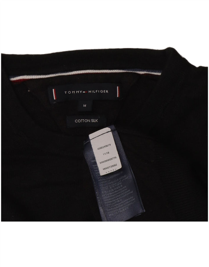 Tommy Hilfiger Herren-Pullover mit Rundhalsausschnitt, mittlere schwarze Baumwolle