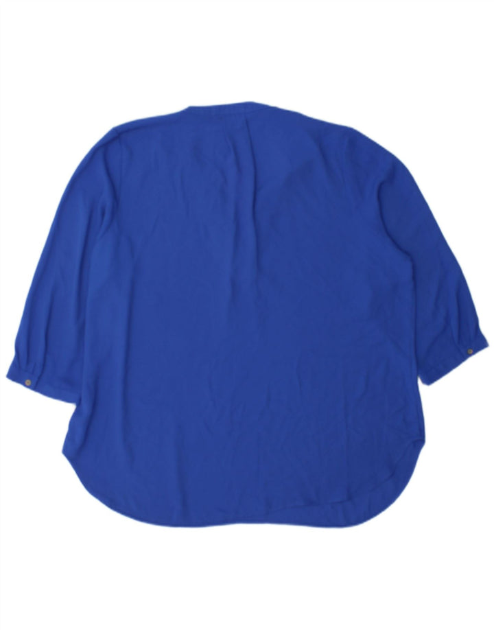 Marks & Spencer Damen-Blusenoberteil mit 3/4-Ärmeln, UK 18, XL, Blau, Polyester