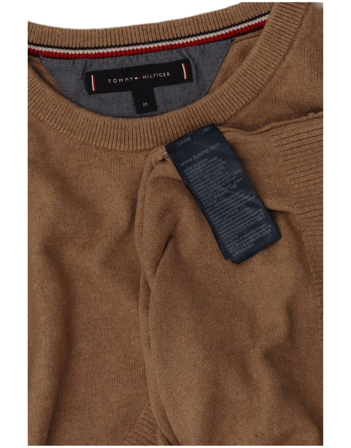 Tommy Hilfiger Herren-Pullover mit Rundhalsausschnitt, mittelbraune Baumwolle