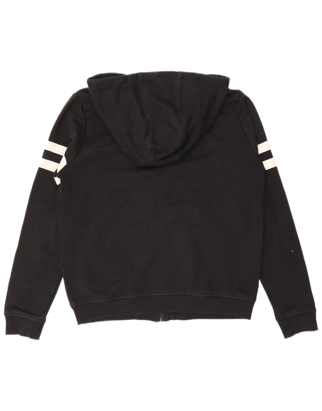 Ellesse Damen-Pullover mit übergroßem Reißverschluss und Kapuze, Gr. 10, Größe S, Schwarz, gestreift