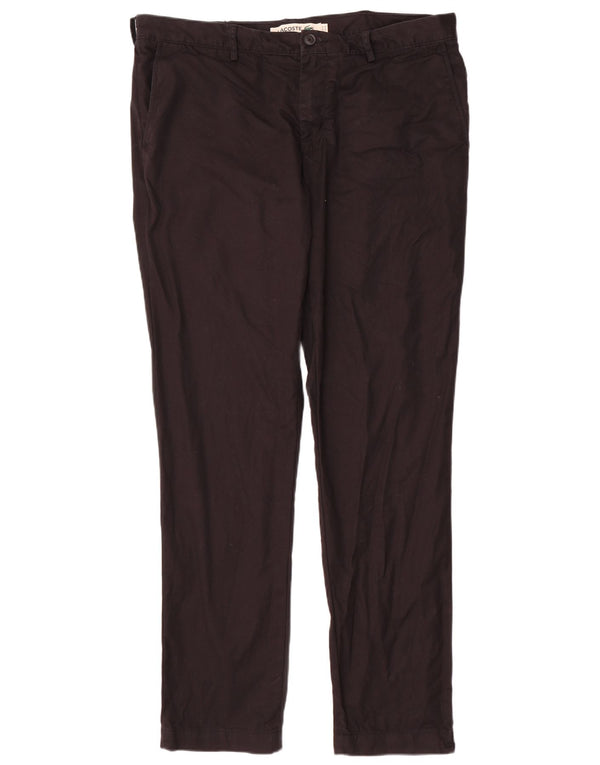 Lacoste Slim Chino-Hose für Herren, Größe 48, XL, B38, L34, schwarze Baumwolle