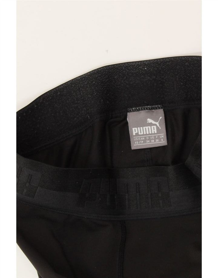 PUMA Damen Graphic Leggings UK 8 Small Schwarz