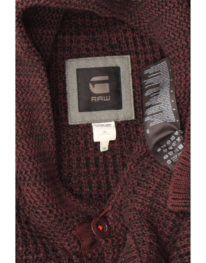 G-Star Herren-Pullover mit Schalkragen, 2XL, kastanienbraun, Baumwolle