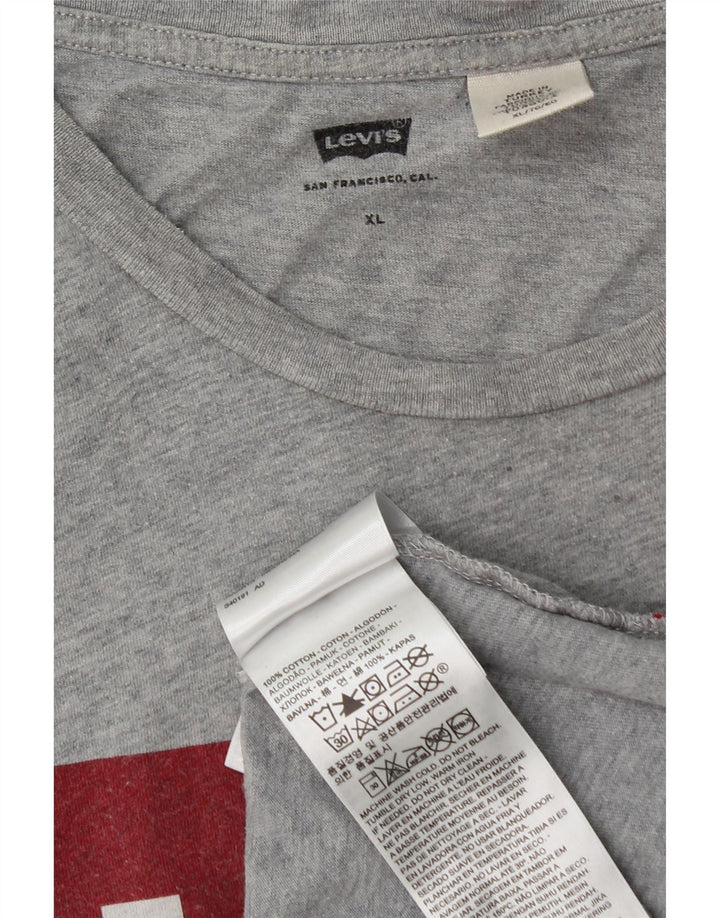 Levi's Herren-T-Shirt mit Grafik, XL, grau meliert, Baumwolle