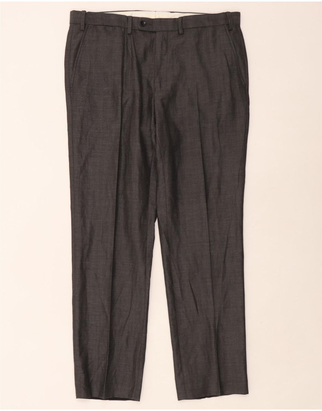 Marks & Spencer Herren-Anzughose mit maßgeschneiderter Passform, gerade, W36 L31, grau kariert