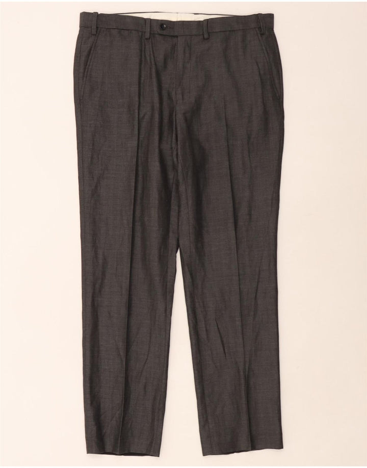 Marks & Spencer Herren-Anzughose mit maßgeschneiderter Passform, gerade, W36 L31, grau kariert