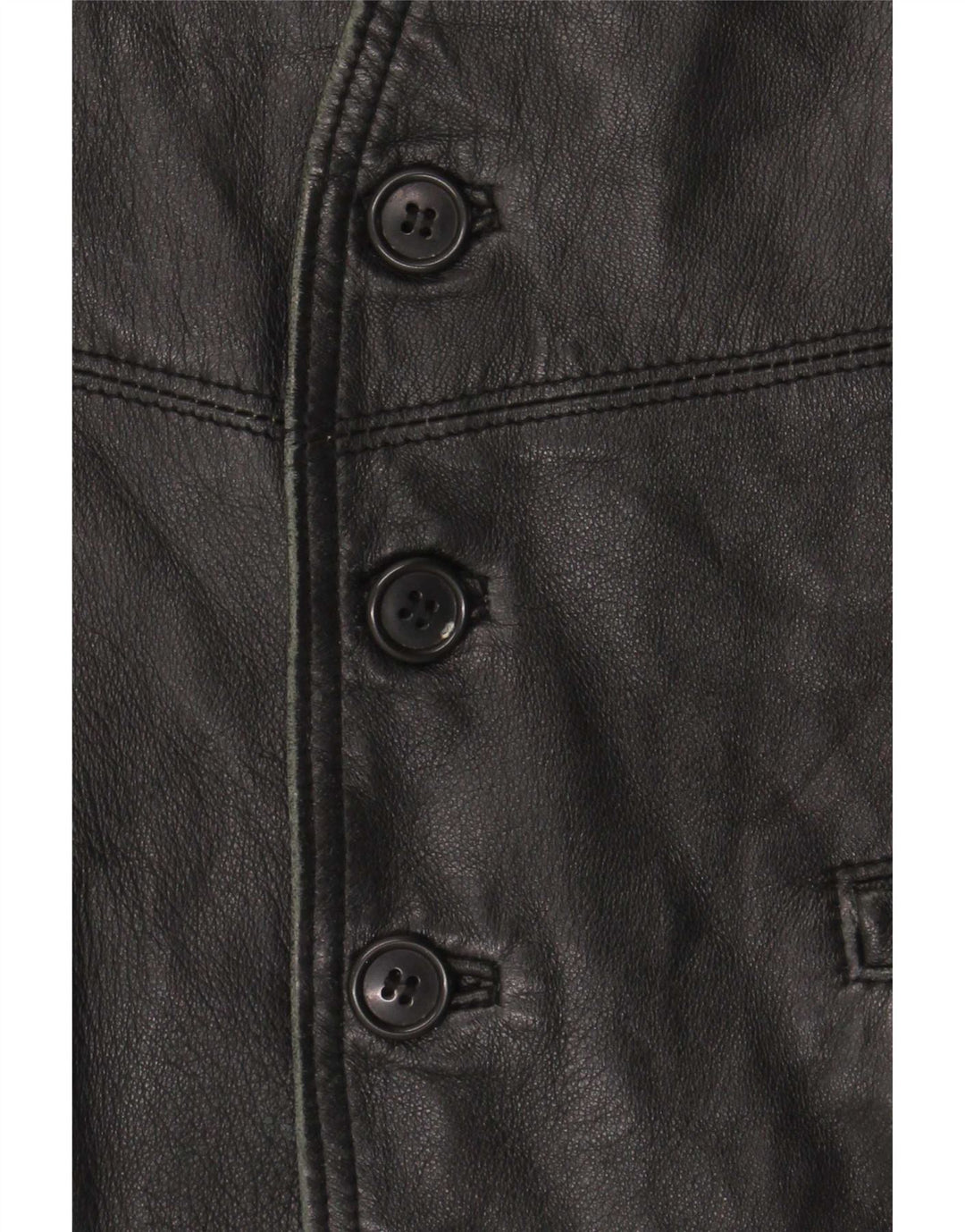 Vintage Herren Lederweste Medium Schwarz