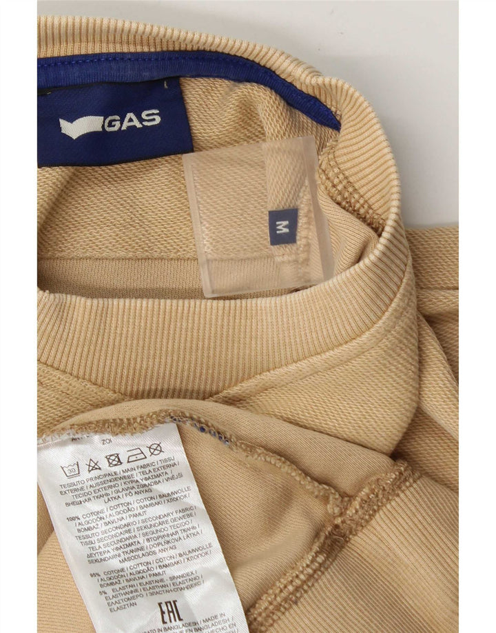 Gas Herren-Sweatshirt mit Grafik, mittelbeige Baumwolle