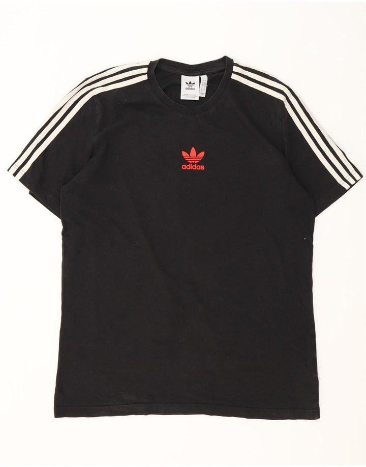 Adidas Herren Grafik T-Shirt Top Large Schwarz Baumwolle