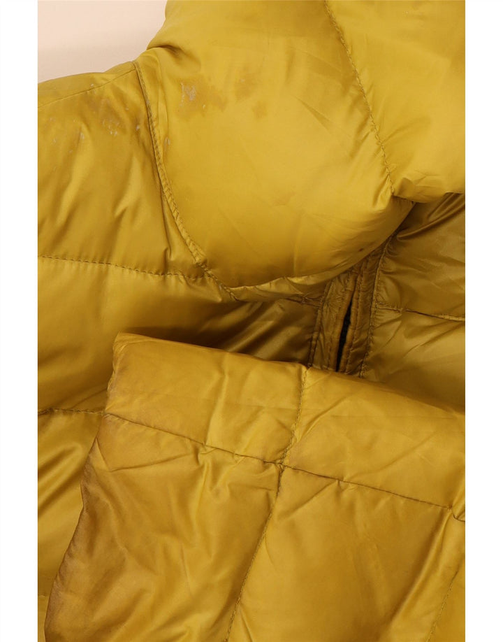 Blauer wattierte Herrenjacke mit Kapuze, UK 38, Mittelgelb, Polyamid