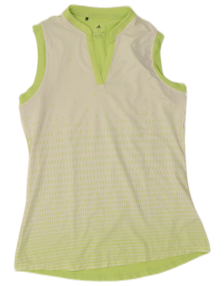 Adidas Damen Weste Top UK 10 Small Grün gestreift