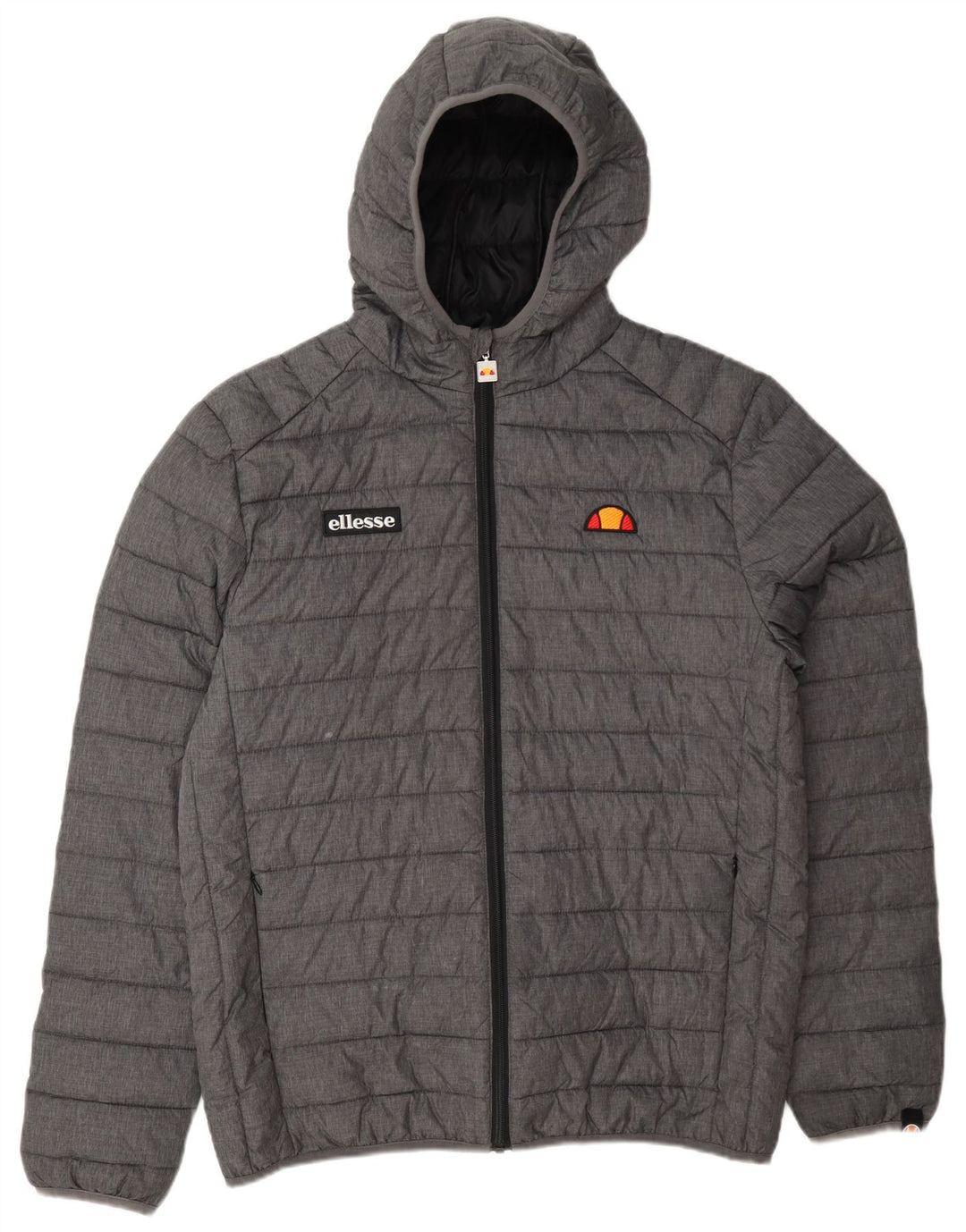 Ellesse Herren-Jacke mit Kapuze, gepolstert, UK 40, Größe L, Grau, Polyamid