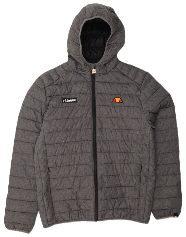 Ellesse Herren-Jacke mit Kapuze, gepolstert, UK 40, Größe L, Grau, Polyamid
