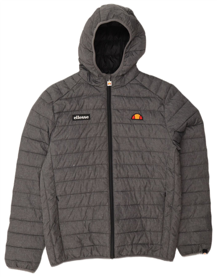 Ellesse Herren-Jacke mit Kapuze, gepolstert, UK 40, Größe L, Grau, Polyamid