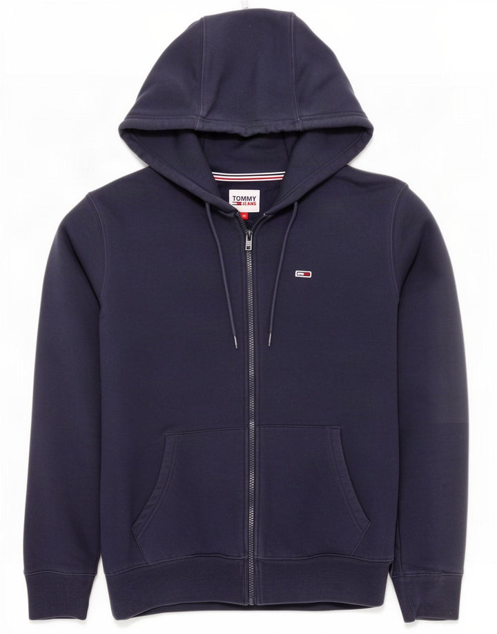 Tommy Hilfiger Herren-Kapuzenpullover mit Reißverschluss, mittlere marineblaue Baumwolle