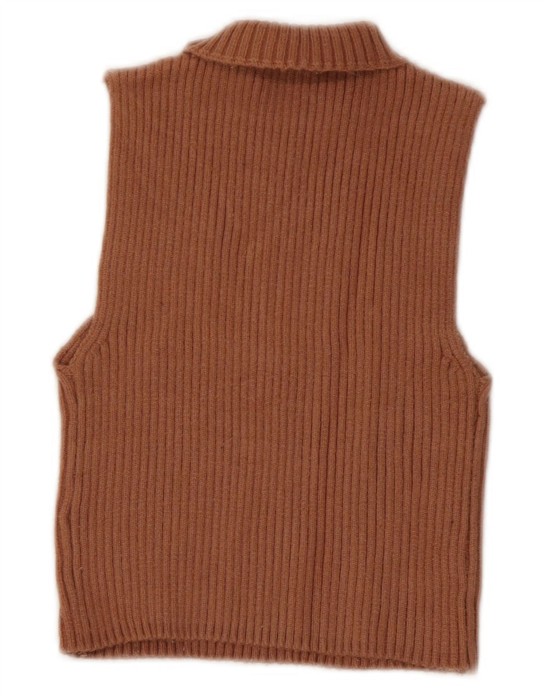 Zara Damen Crop Vest Tank Top UK 10 Small Braun